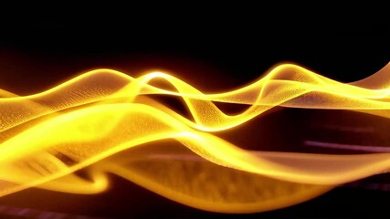 Poster - Golden Waves Abstract Motion Background Video