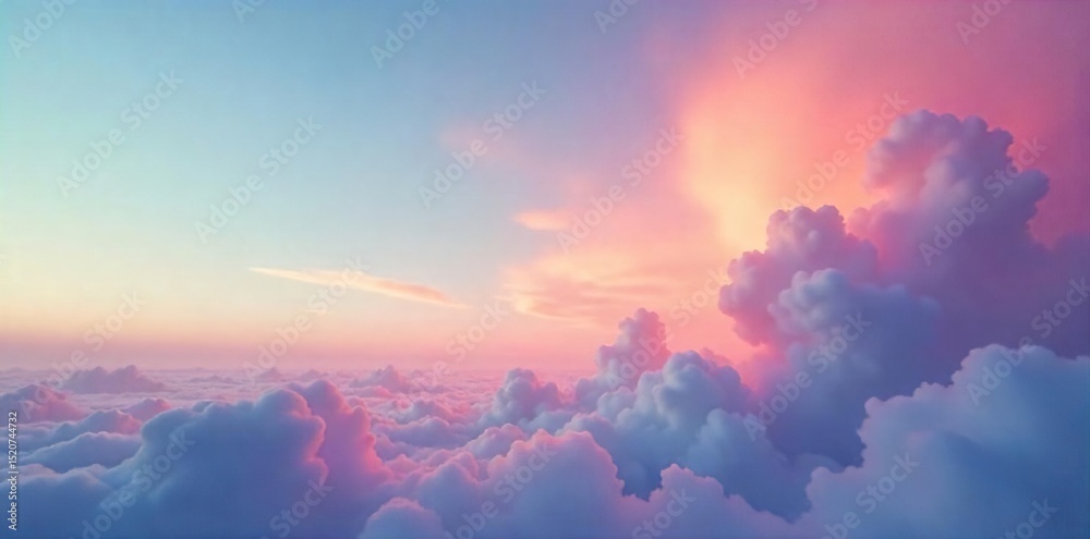 Subtle rainbow hues softly painted across a cloudy sky, a breathtaking ethereal scene The muted colors create a magical, almost melancholic atmosphere , color, dreamy