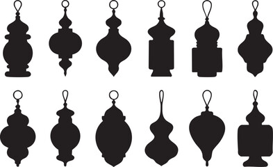 Fototapete - Silhouette Ornaments Set Elegant and Decorative Designs for Festive Celebrations