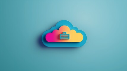 Poster - Innovative cloud storage concept showcasing vibrant colors and modern design in a digital format