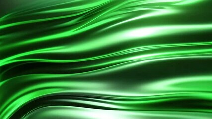 Poster - Emerald Green Liquid Waves Abstract Motion Background
