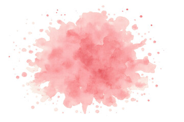 Poster - Light red watercolor splashing, creating an artistic and vibrant effect on a transparent background