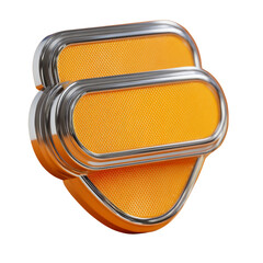 Aufkleber - Abstract orange badge with metallic frame, modern design and creative artwork