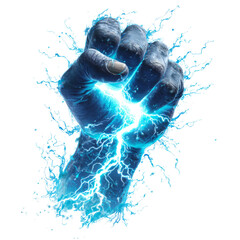 Poster - Electric Surge: A Human Fist Empowered with Energetic Thunderbolt Force