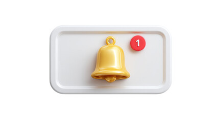 Aufkleber - Notification bell icon concept with message badge for alert reminder online
