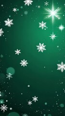 Poster - A green background with a row of stars on it. The stars are in different sizes and are scattered throughout the background