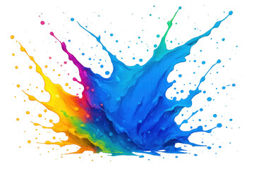 Poster - Vivid paint droplets splattering, bursting with dynamic energy against transparent surface