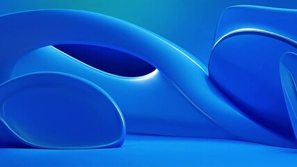 Poster - Abstract Blue Forms Dynamic 3D Animation
