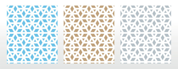 Leinwandbilder - Set of abstract geometric patterns. Seamless vector backgrounds. Colored ornaments Graphic modern patterns Simple lattice graphic design