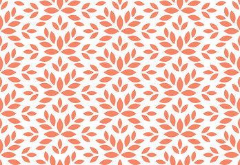 Poster - Flower geometric pattern. Seamless vector background. White and pink ornament