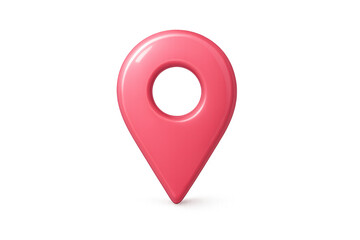 Fototapete - Pink location pin indicating precise coordinates on a transparent background, ideal for travel, navigation, and gps apps