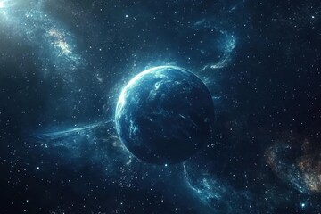 Wall Mural - exploring the vibrant galaxy with a stunning planetary view in outer space, outer space galaxy foota
