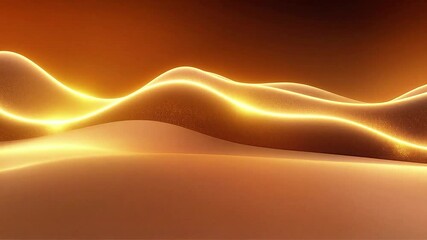 Poster - Golden Waves Abstract Animation: Luminous Sandscape