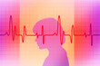 © Westend61 - Silhouette of a woman with heartbeat graph in vibrant colors representing health and technology