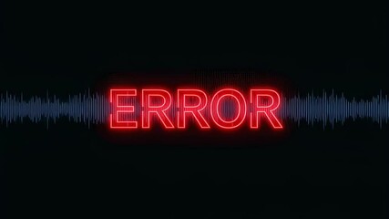 Aufkleber - Red neon sign displaying the word error on a black background, representing system glitch issue. Glitch effect for warning.