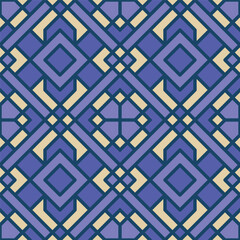 Poster - Modern Flat Diamond Geometric Tile Seamless Repeatable Pattern Design