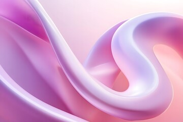 Fototapete - Abstract gradient background with pink and purple colors, white blurred shapes, soft curves, waves, and a sense of fluidity