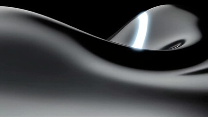 Poster - Abstract Black Liquid Surface with Glowing Line