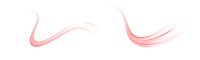 Wall Mural - png red line blur with streak ray glow and fast tail light motion, explosion effect on dark urban ro
