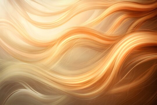An abstract background with brown and beige colors, wavy hair, shiny and glossy, with a gradient effect, 