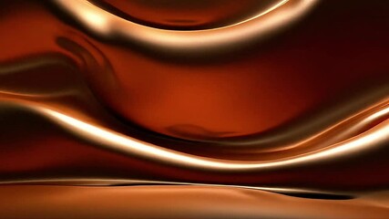 Poster - Liquid Bronze: Abstract Waves of Shimmering Metal