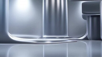 Poster - Futuristic Silver Room Abstract Motion Design