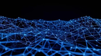 Poster - Abstract Blue Network: Dynamic Data Visualization