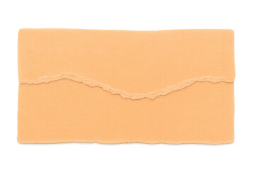 Poster - Horizontal orange ripped paper piece with transparent background creating negative space for easy placement