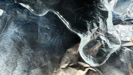 Poster - abstract water droplet on metallic foil texture for technology and luxury branding