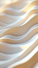 Poster - Gentle undulations in textured ivory surface create a serene and sculptural form