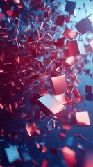 Poster - Geometric abstracts vibrant forms interplay of light creating mesmerizing spectacle