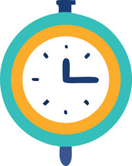 Poster - Simple colorful clock illustration design element for time management concepts