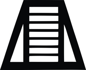 Poster - Abstract black and white graphic design of a ladder within a triangular frame