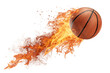 © sagor - Flaming basketball in grunge vector illustration for a fiery competition