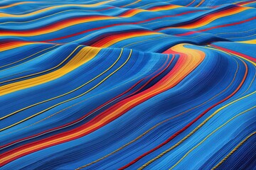 vibrant woven design in lively azure landscapes