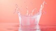 © Juan - Glass splash in pink and white water frozen motion dynamic fluid photography clean editorial style image