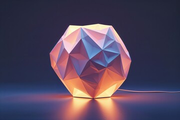 Poster - Glowing Abstract Polygonal Lamp Concept for Innovation and Creativity