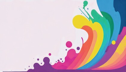 Aufkleber -  abstract colorful wave pattern with fluid curves and dotted elements in vivid orange, pink, blue, and green tones for modern web design, print background, branding or digital illustration