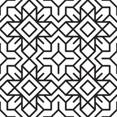 Poster - Minimalist Black and White Geometric Line Pattern Seamless Graphic Design