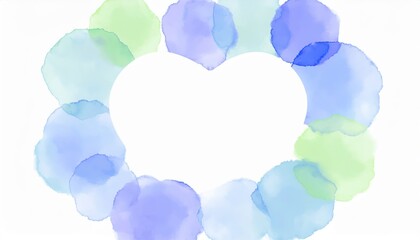 Aufkleber - soft pastel watercolor circle border background in green blue and violet tones for web design invitation print or branding with empty central space for text or overlay in modern abstract style

