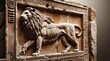© Olena Yefremkina - Relief sculpture of a lion in ancient stone, showcasing intricate details and historical craftsmanship from an archaeological site