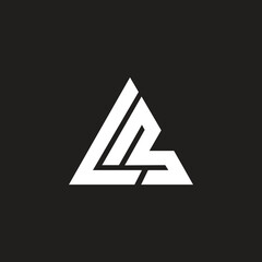 Leinwandbilder - Triangle shape, LM or ML minimal logo design vector.