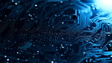 Poster - Close Up Dark Blue Circuit Board Detail
