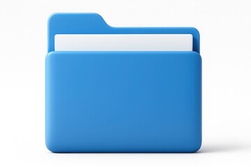Fototapete - A vibrant digital illustration of a blue file folder icon with white documents inside representing data storage.