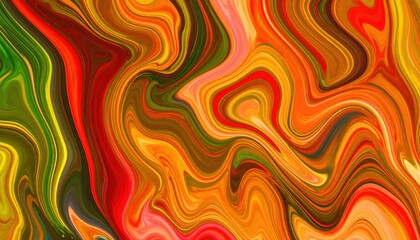 Poster - Dynamic abstract swirls digital art vivid colors creative space close-up view visual expression