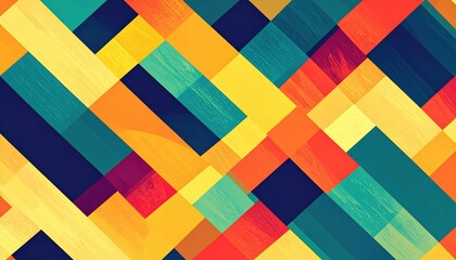 Poster - Abstract colorful geometric shapes digital art modern design vibrant environment aerial view creative concept