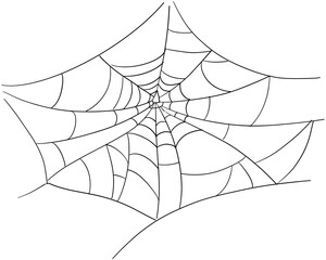 spiderweb corner line border, gothic scary hanging net frame. simple spooky halloween decoration. co