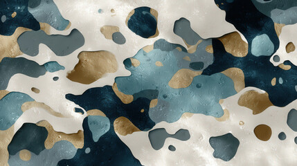 Poster - Abstract Topographic Pattern Featuring Sandy Textures and Ocean Blue Hues in Artistic Composition