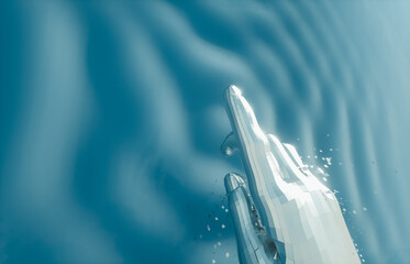 Poster - Virtual Digital hand of Artificial Intelligence (AI) with rippled effect. deep learning concept. 3d rendering