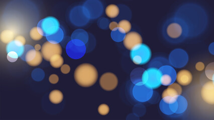 Aufkleber - City night. Bokeh lights. Blurred circle shapes. Abstract light effect. Vector illustration.